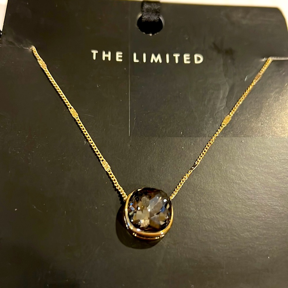 NWT The Limited Chocolate/gold tone pendant necklace. Fashion jewelry 16”-18”.